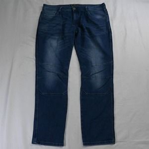 Bare 36 x 32 Articulate Knee Straight Dark‎ Wash Stretch Denim Jeans